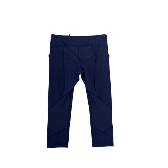 Lululemon Womens dark blue High-Rise Wunder Under Crop Leggings With Zippered Po - Picture 2 of 7